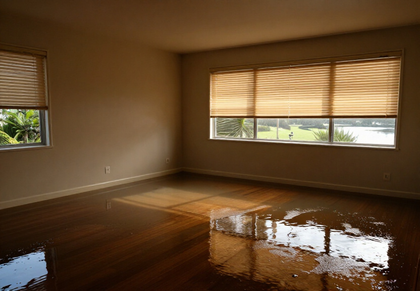 Wet carpet in Werrington County home before drying